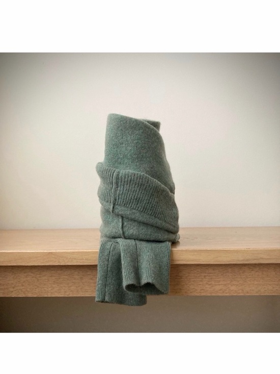 joodito 100% cashmere sweater wrap preppy tie scarf japanese boro light green - Picture 9 of 11